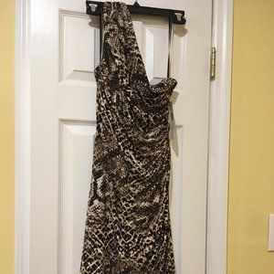 Ralph Lauren Snake Print One Shoulder Dress